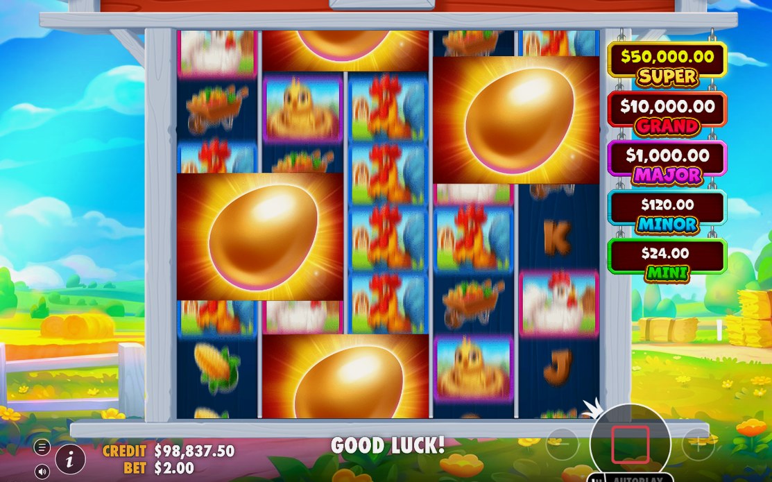Barn wheel prize choices shown during the Wheel Bonus